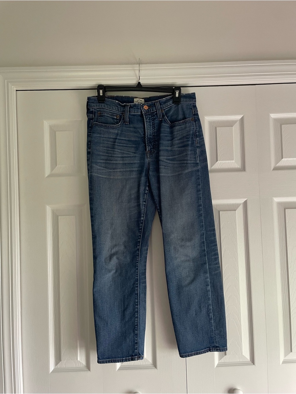 J. Crew Straight-Leg Women's Jeans in Medium Blue Denim